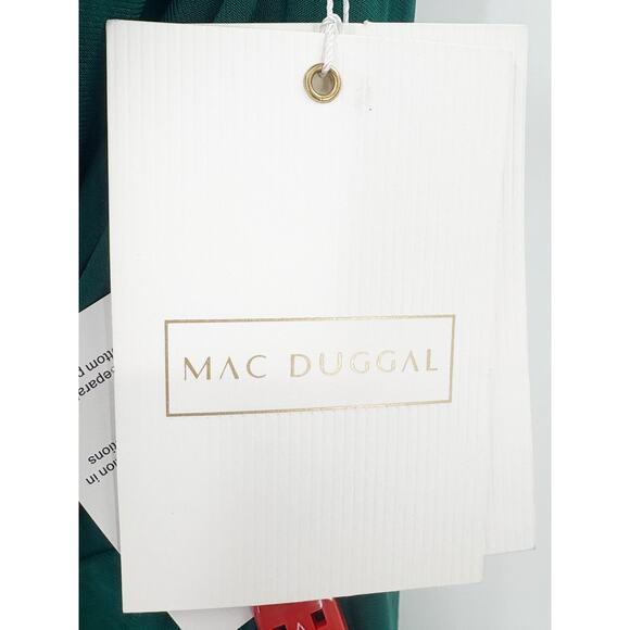 MAC DUGGAL Dress Size 8 Evening Gown NEW Green One Shoulder Midi Length Jersey - Picture 3 of 9